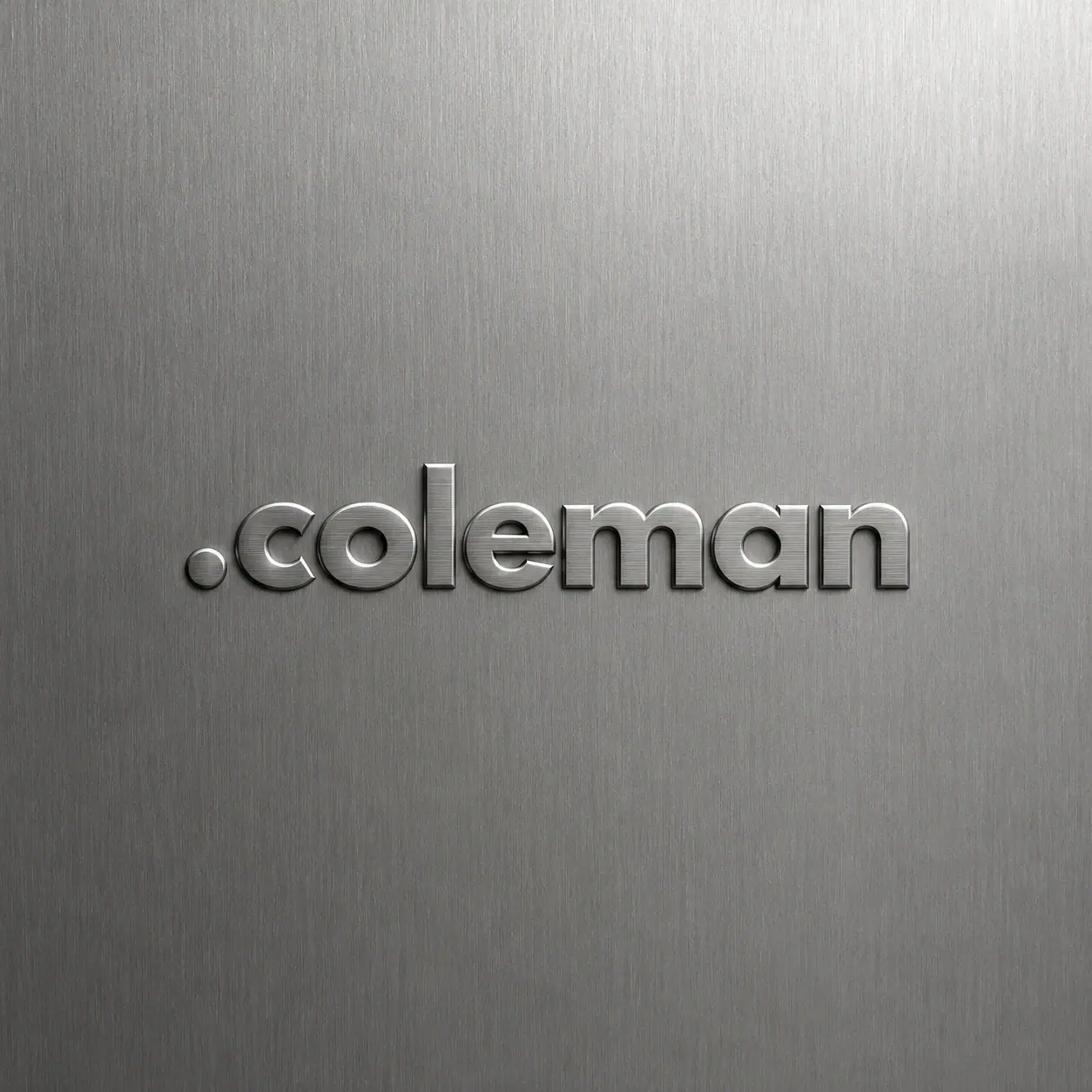 Coleman wordmark in brushed steel